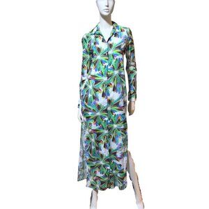 Eywasouls Malibu Maxi Dress S Christina Rainbow Maximalist Preppy 100% Cotton